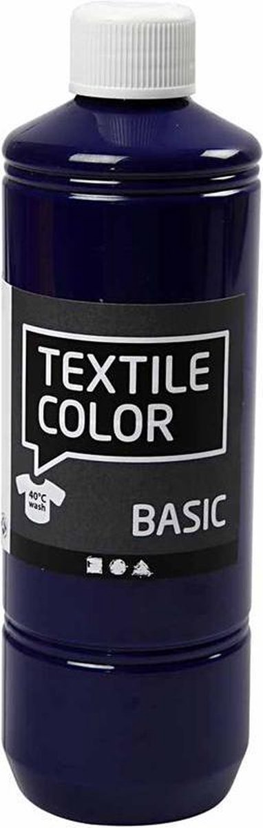 Creotime textielverf Basic 500ml brilliant - Blauw