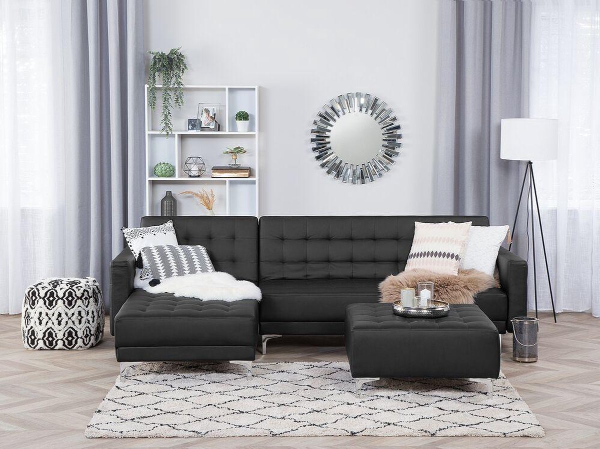 Beliani Aberdeen Slaapbank Stof 267x168x83 - Zwart