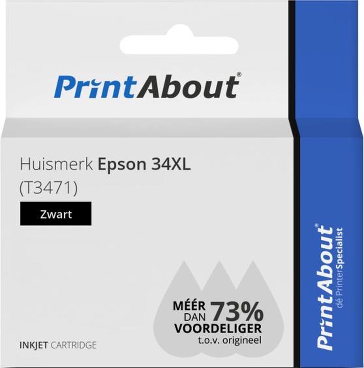 PrintAbout Huismerk Epson 34XL (T3471) Inktcartridge Hoge capaciteit - Zwart