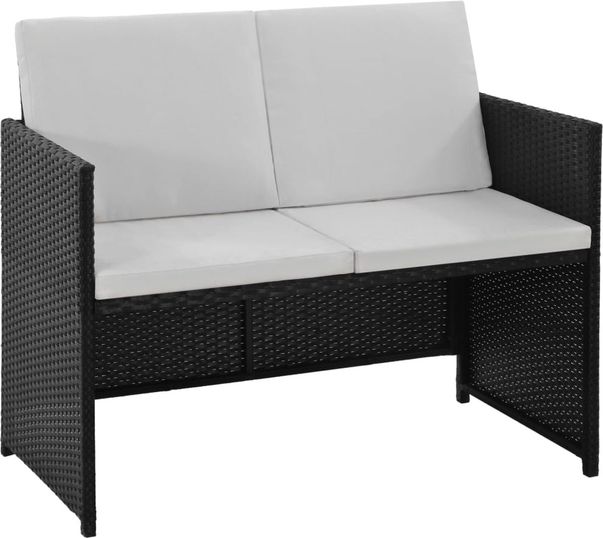Vidaxl 6-delige Tuinset Met Kussens Poly Rattan - Zwart