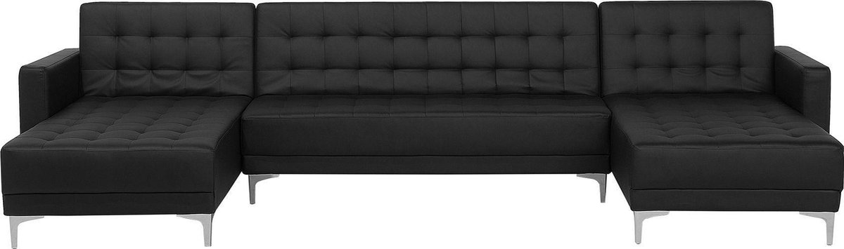 Beliani Aberdeen Slaapbank Kunstleer 348x168x83 - Zwart