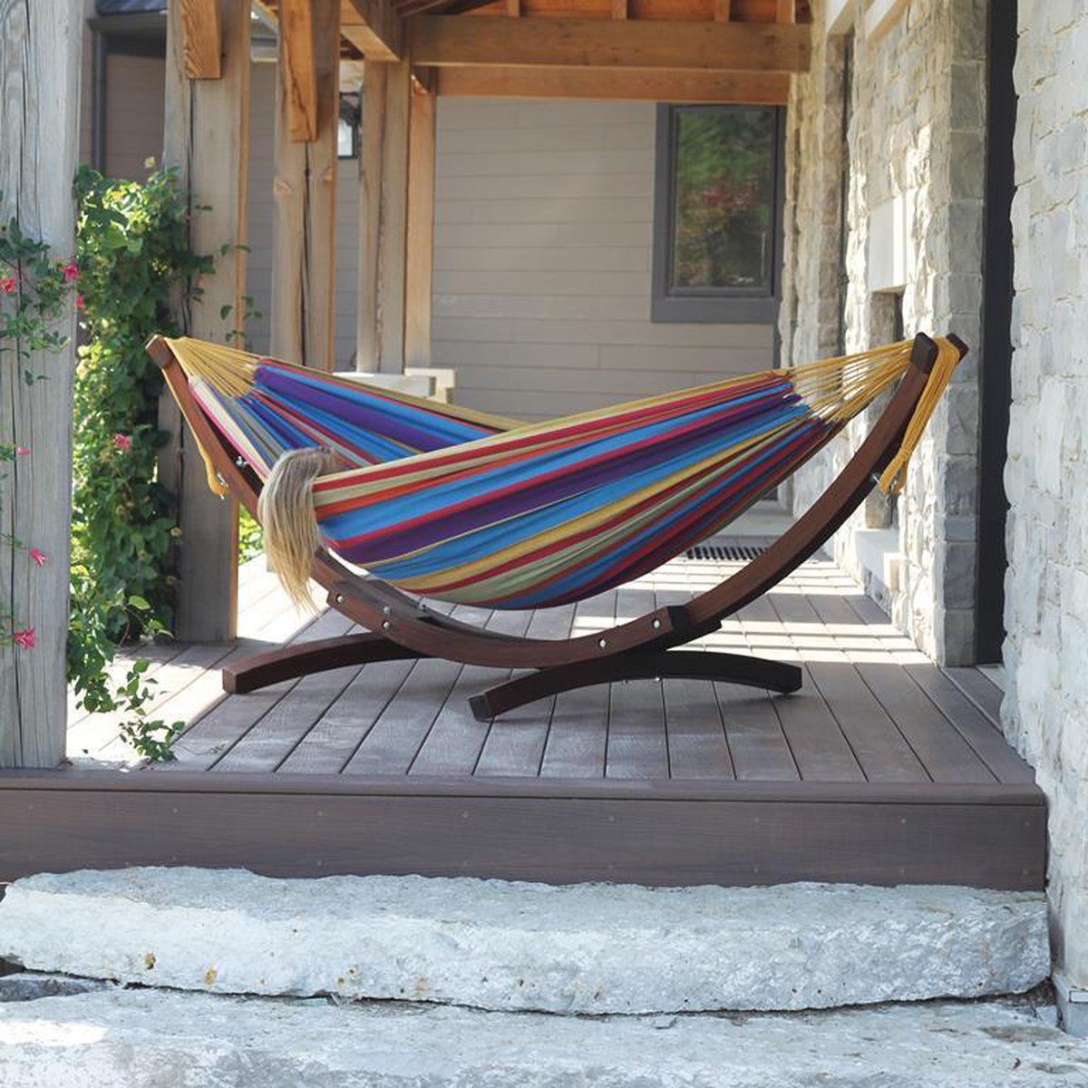 VIVERE Double Cotton Hangmat met Standaard