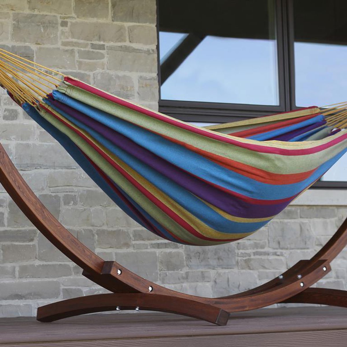 VIVERE Double Cotton Hangmat met Standaard