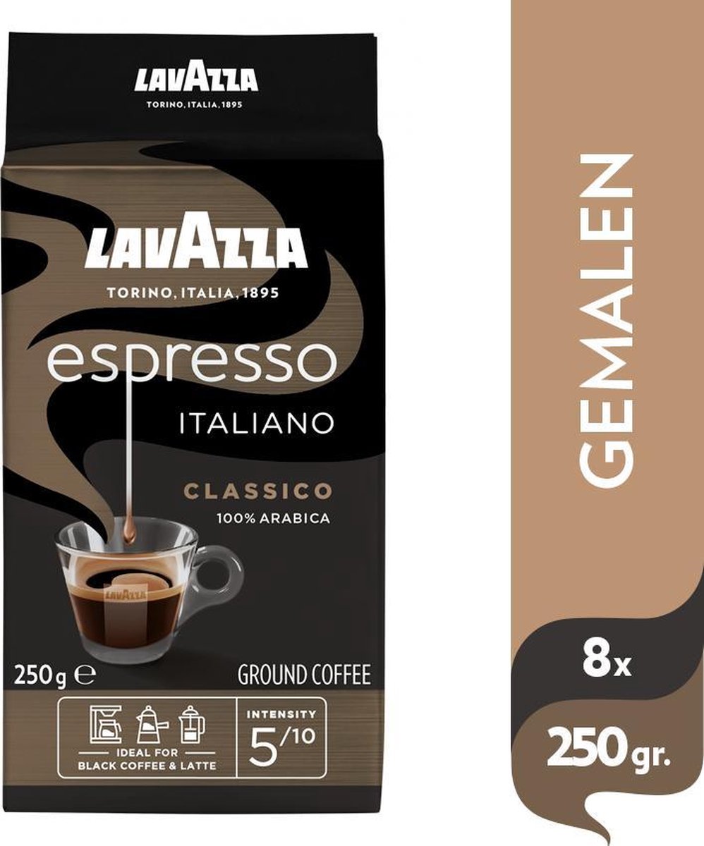 Lavazza - Espresso Italiano Classico gemalen koffie - 8x 250g