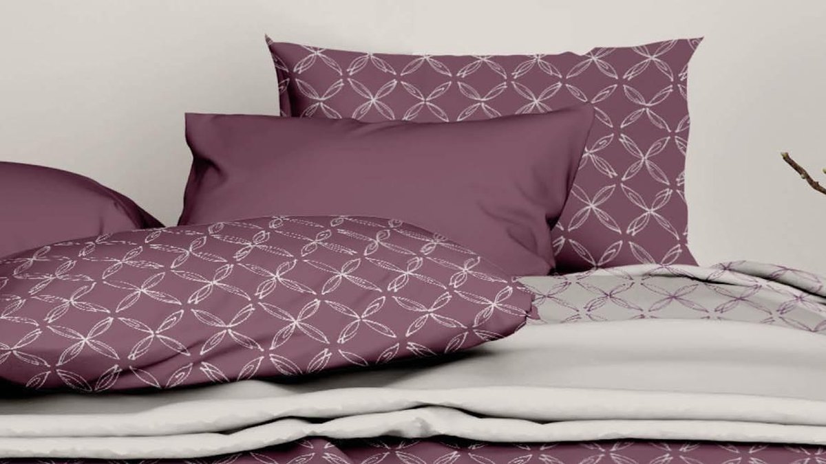 Satin D'or Curling Dekbedovertrek - Lits-jumeaux (240x200/220 Cm + 2 Slopen) - Katoen Satijn - Oud-rose - Roze