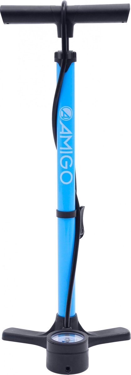 Amigo vloerpomp M3 met drukmeter 64 cm staal 11 Bar - Blauw