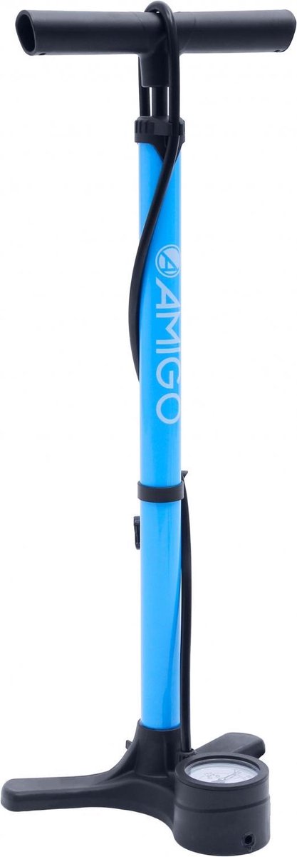 Amigo vloerpomp M3 met drukmeter 64 cm staal 11 Bar - Blauw