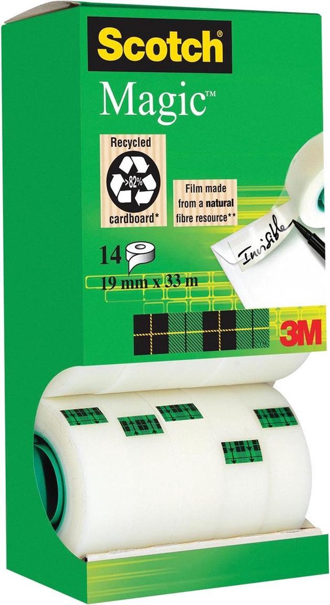 Scotch Plakband Magic Tape, Value Pack 12 + 2 Rollen Gratis