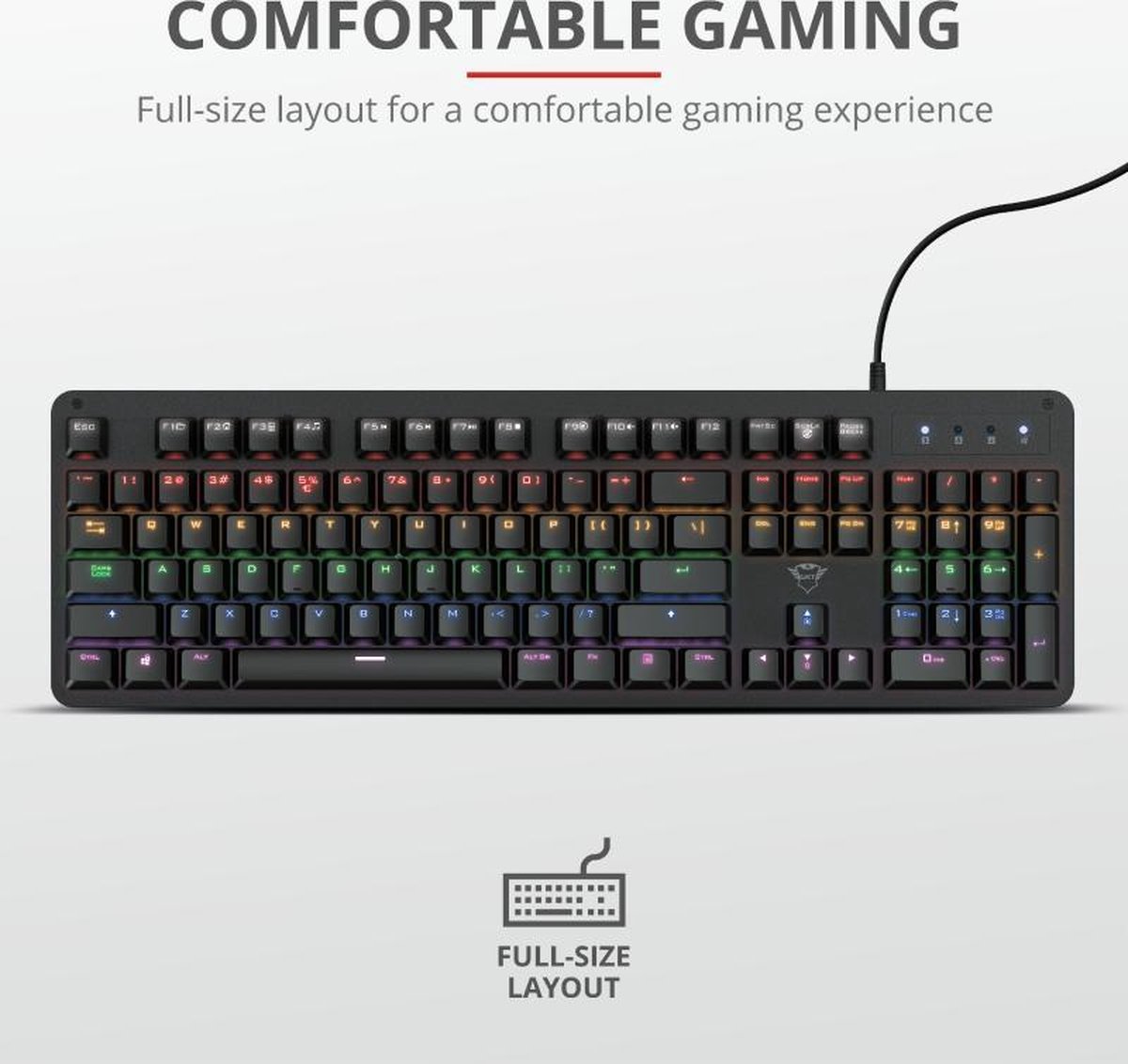 Trust GXT 863 Mazz Mechanisch Gaming Toetsenbord Qwerty - Zwart