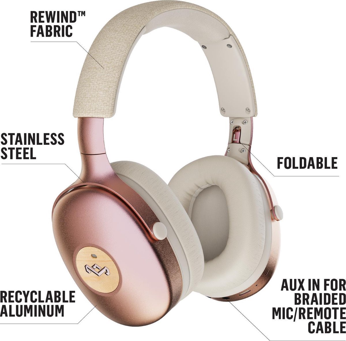 House Of Marley Positive Vibration XL ANC Rosé - Goud