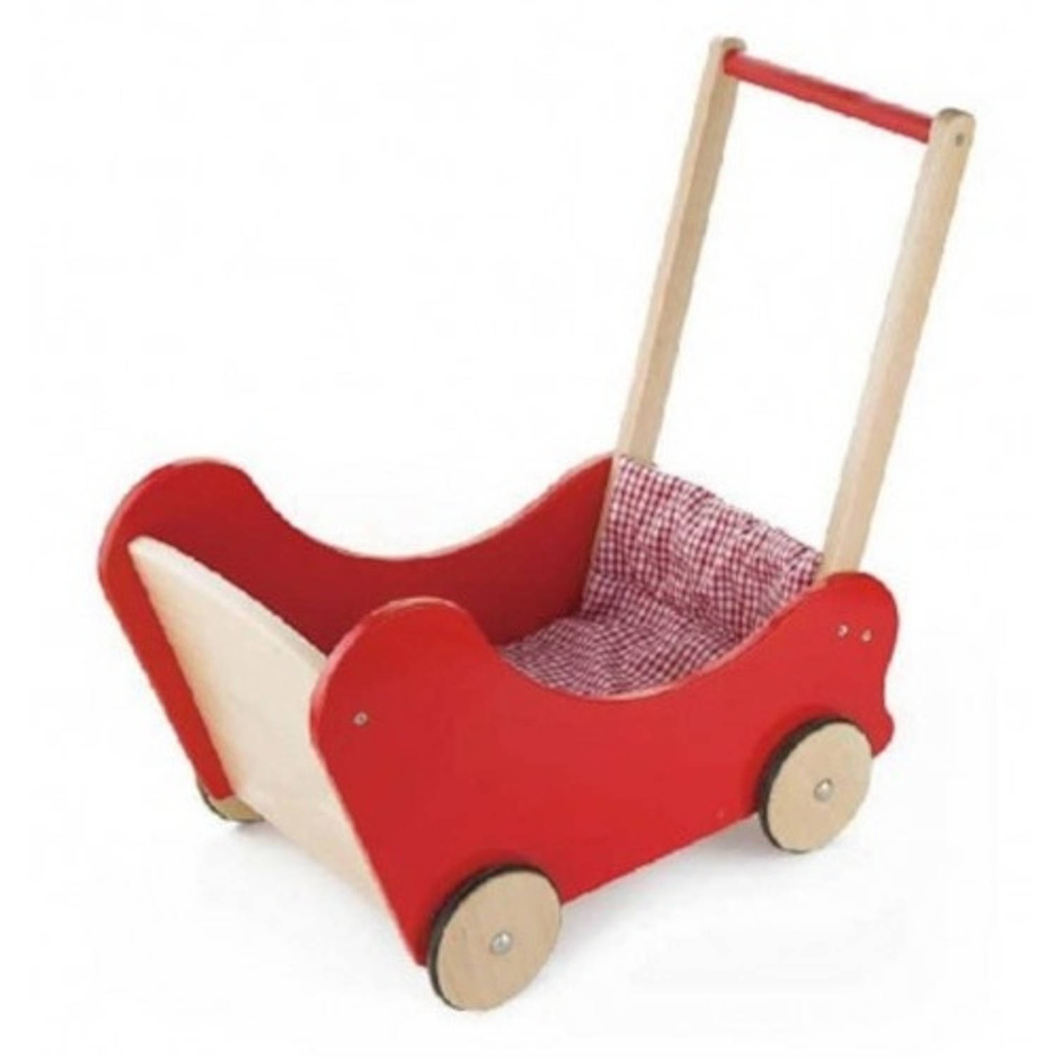 Viga Toys Houten Poppenwagen 55,3 Cm - Rood