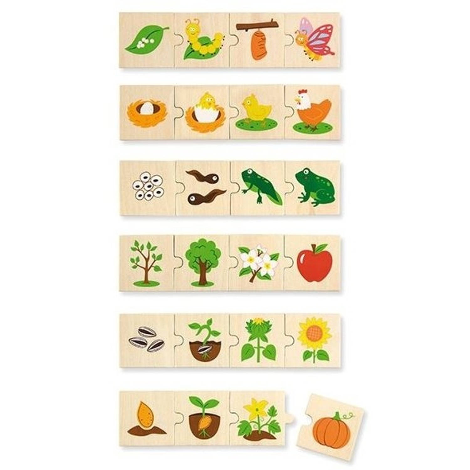Viga Toys Groeipuzzelset Hout 6-delig