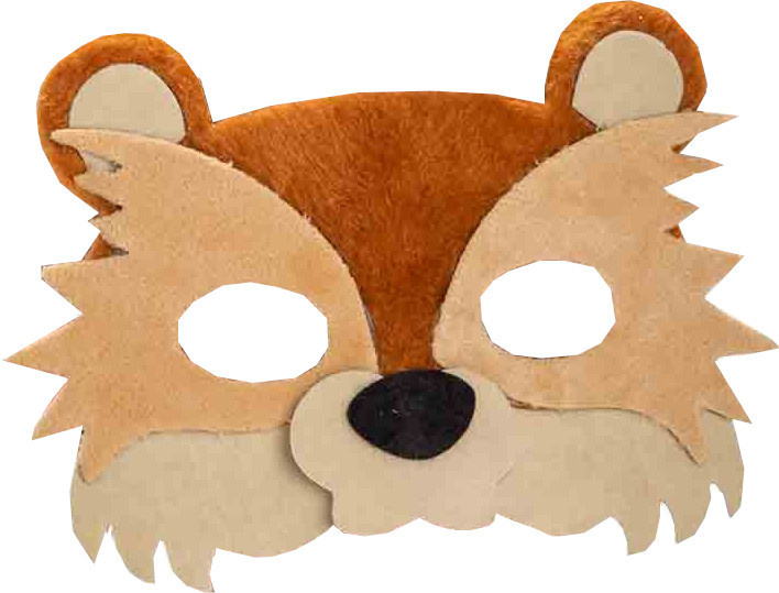 Carnival Toys verkleedmasker teddybeer junior fluweel bruin