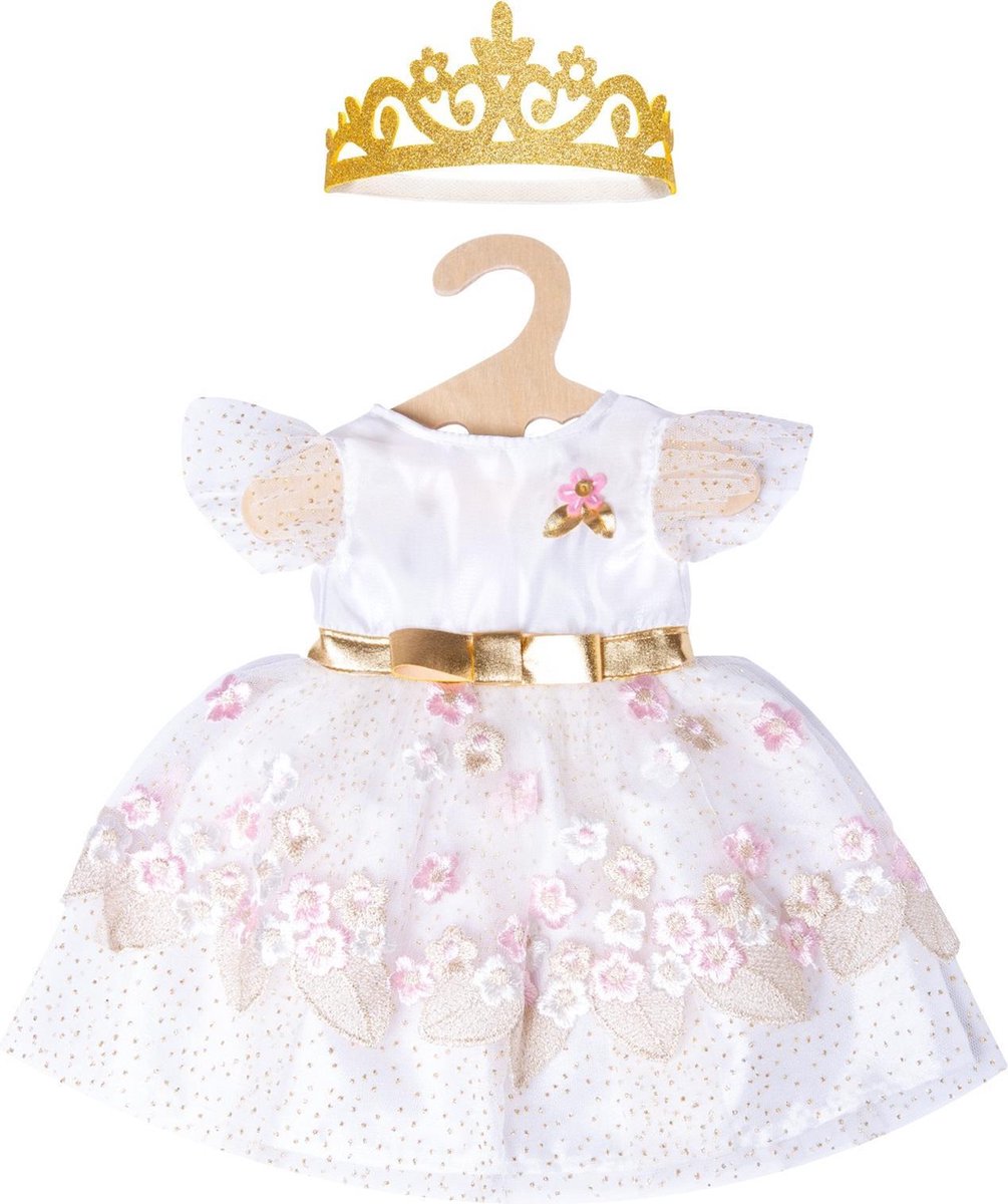Heless babypoppenkleding prinsessenjurk 28 35 cm roze 2 delig - Wit