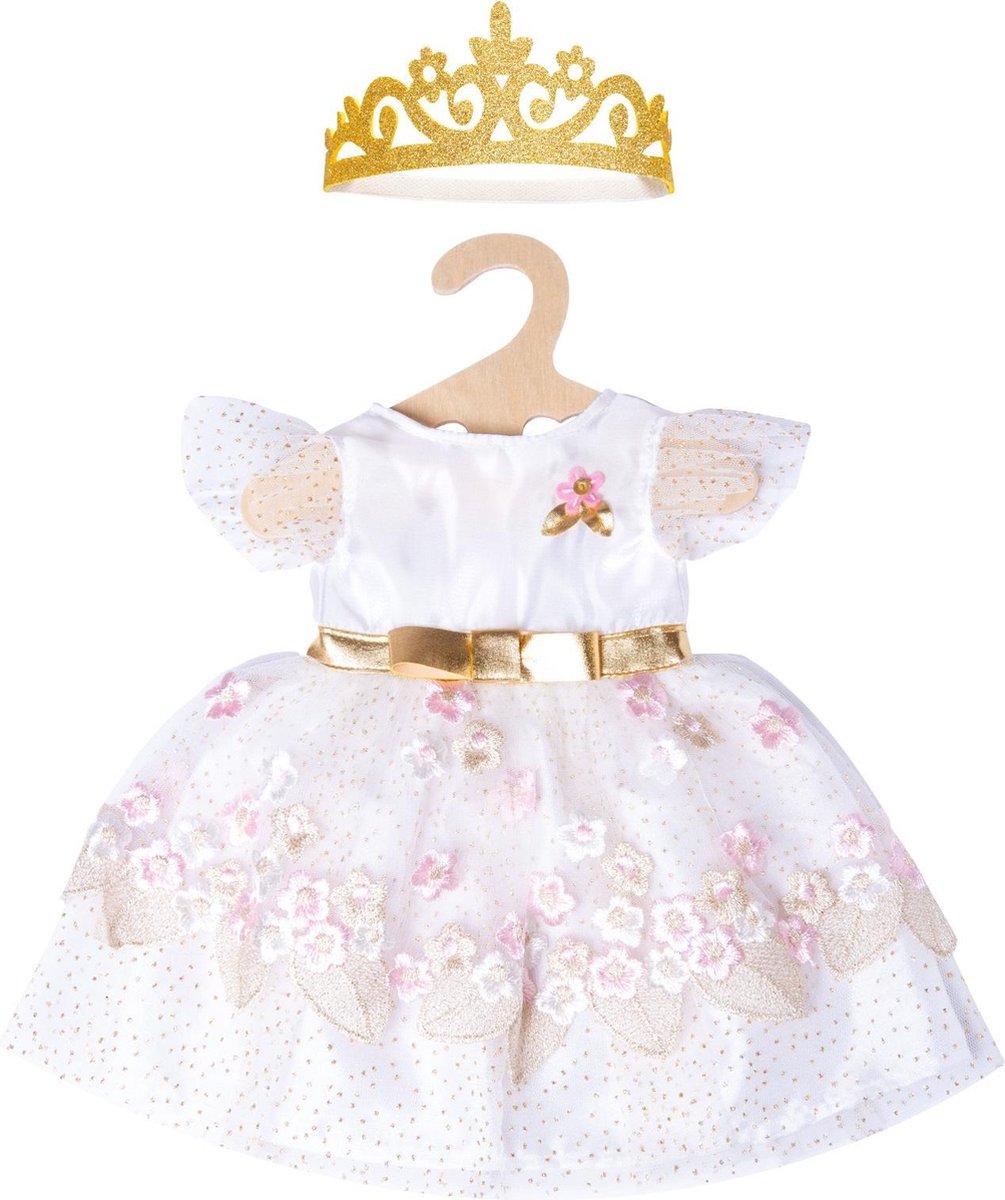 Heless babypoppenkleding prinsessenjurk 35 45 cm roze 2 delig - Wit