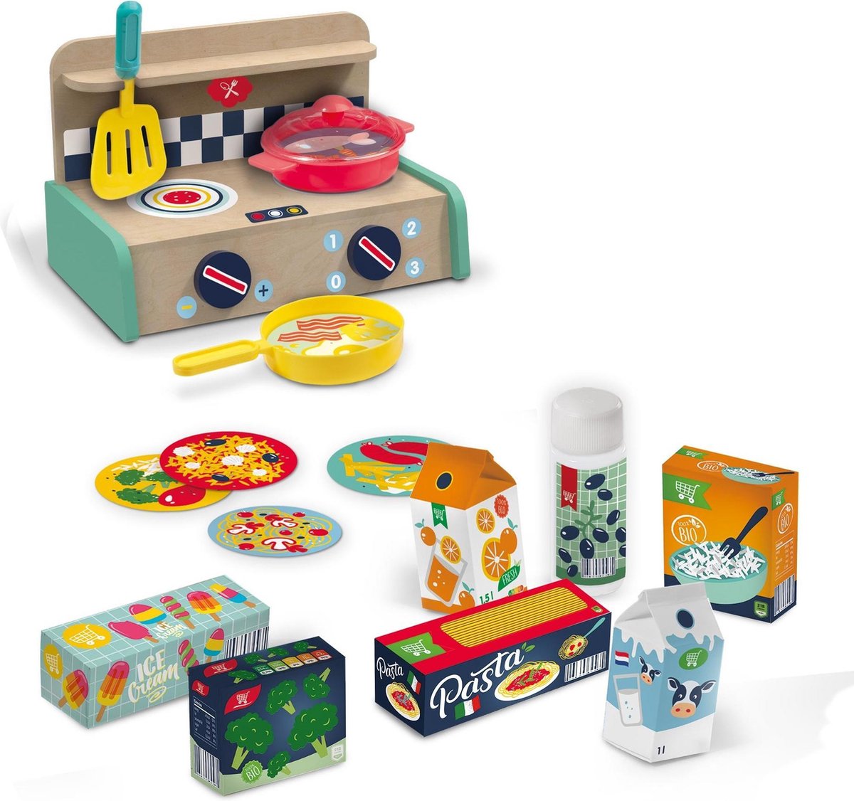 Ses speelset Petits Pretenders keuken junior hout 15 delig