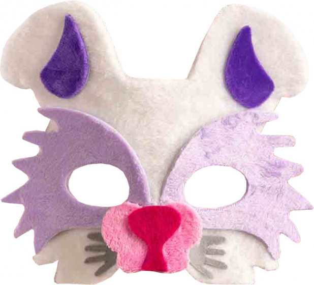 Carnival Toys verkleedmasker konijn junior fluweel wit/lila