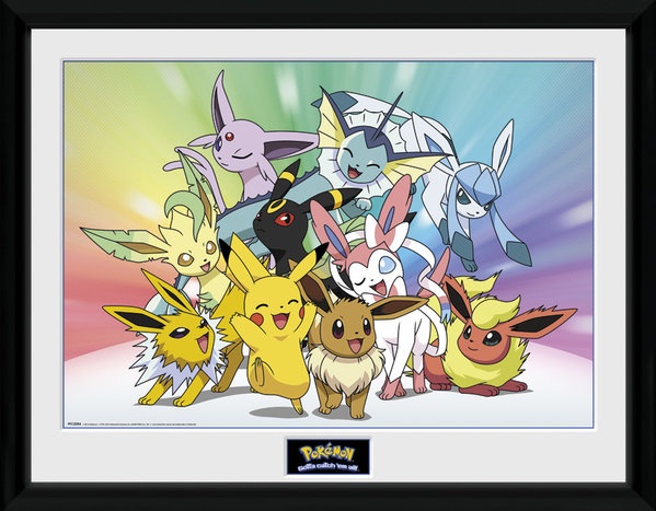 GB Eye poster in lijst Pokémon Eevee 30 x 40 cm - Zwart