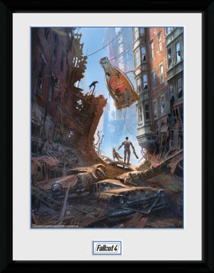 GB Eye poster in lijst Fallout 4 Street Scene 30 x 40 cm - Zwart