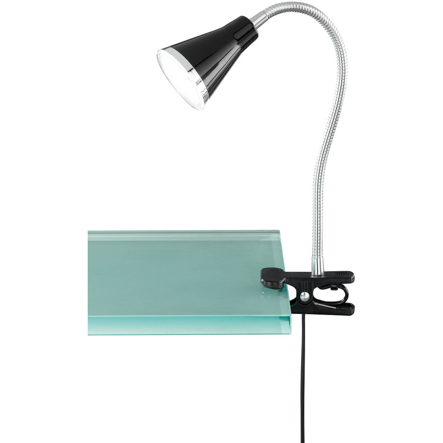 BES LED Led Klemlamp - Trion Arora - 3w - Warm Wit 3000k - Glans - Kunststof - Zwart