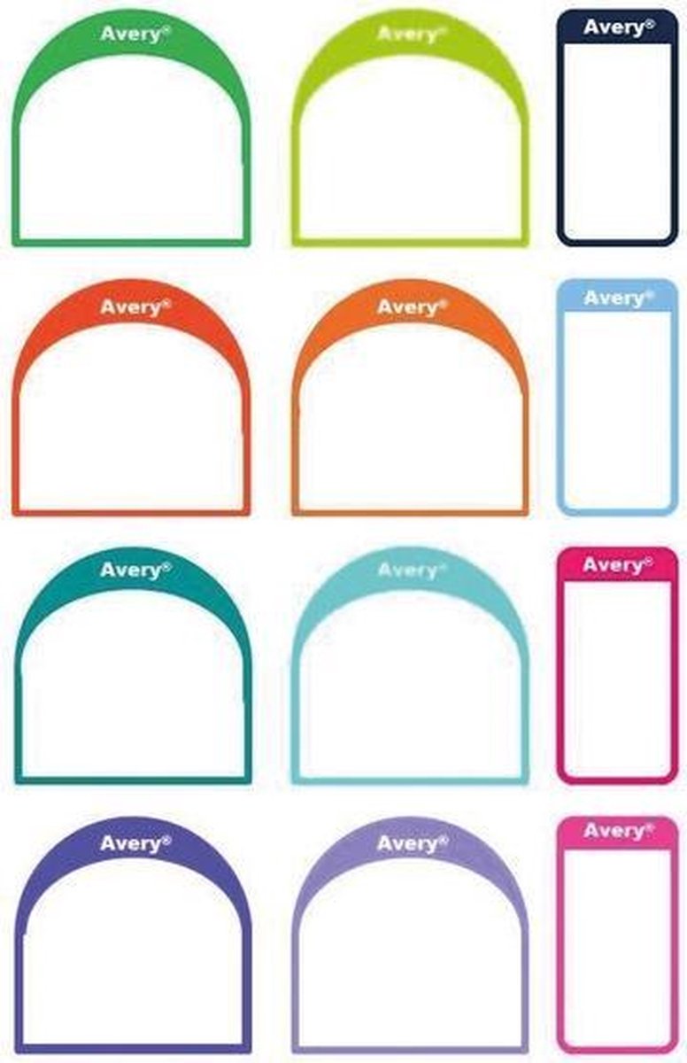 Avery schoenetiketten 3 x 3 cm / 1,5 x 3 cm polyetheen 24 stuks