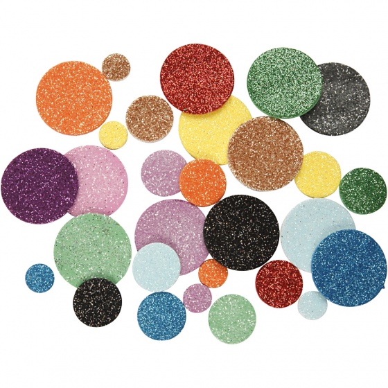 Creotime foamstickers cirkels glitter 150 stuks