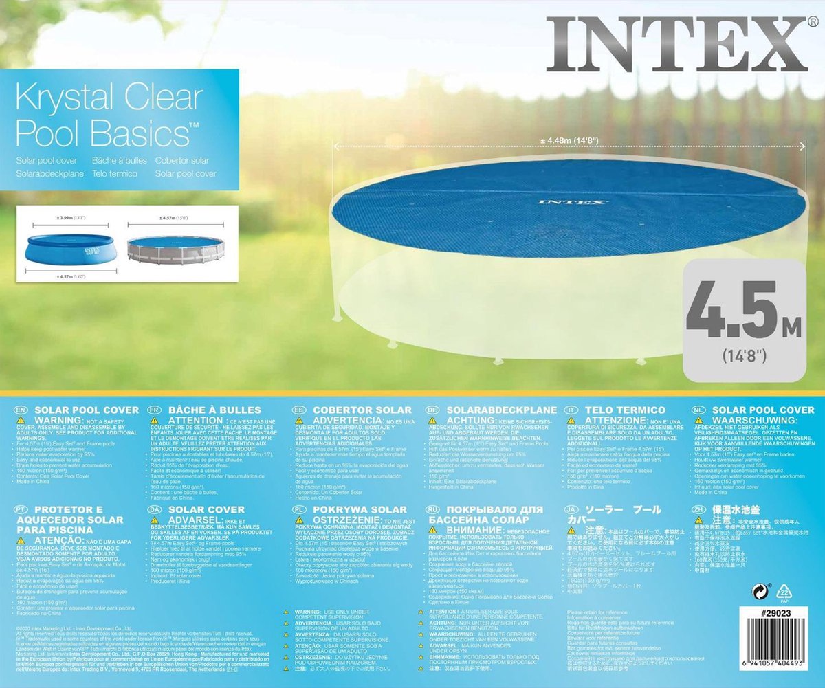 Intex afdekzeil zwembad isolerend 457 cm vinyl - Blauw