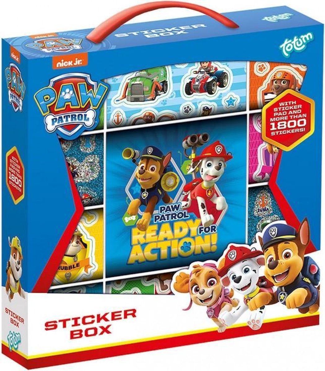 Totum stickerdoos Paw Patrol 12 rollen + boekje