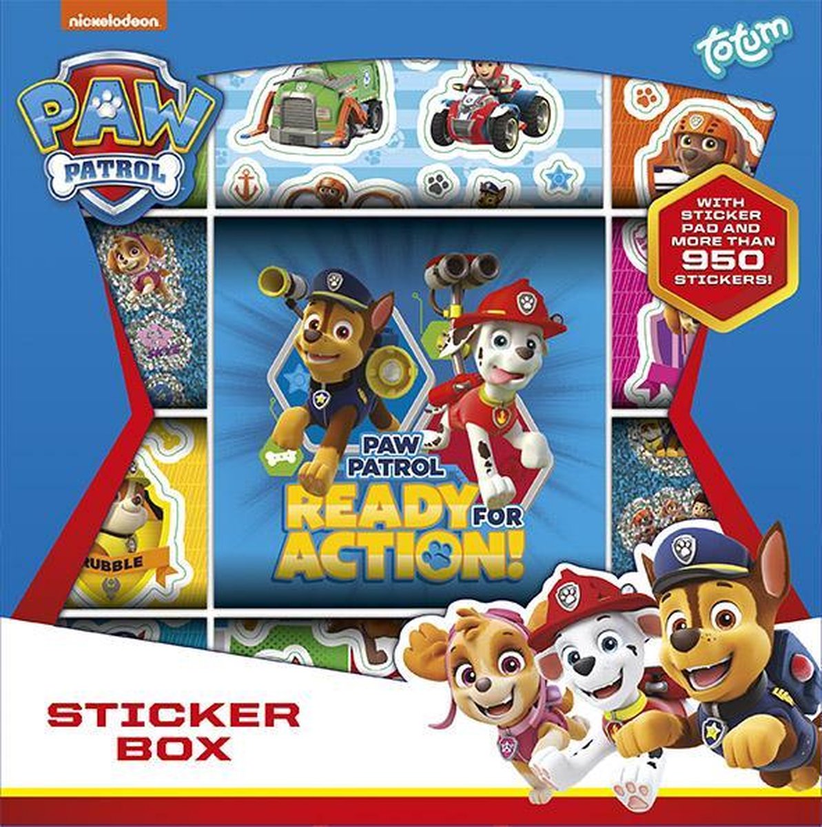 Totum stickerdoos Paw Patrol 12 rollen + boekje