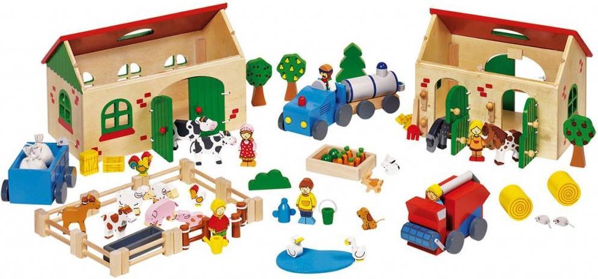 Goki Houten Poppenhuis:mijn Boerderij 71 Delig