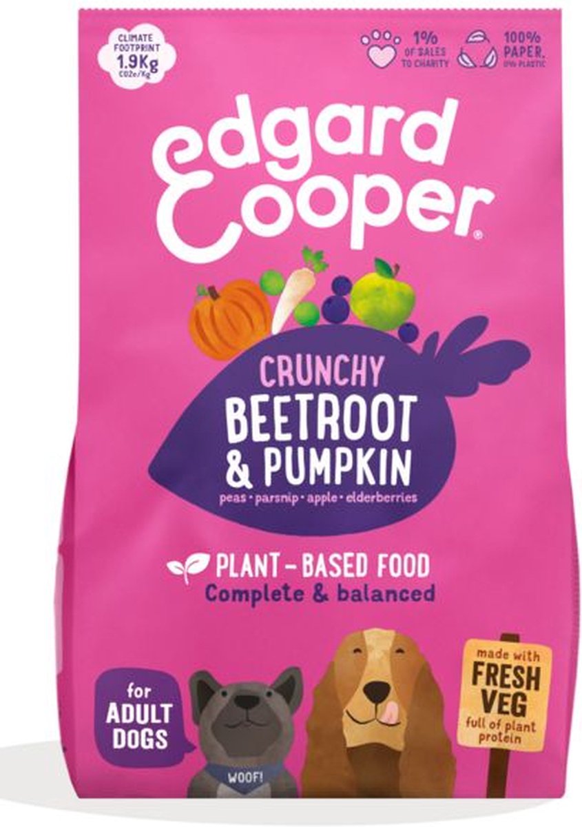 Edgard&Cooper Plantbased Adult Rode Biet&Pompoen - Hondenvoer - 7 kg