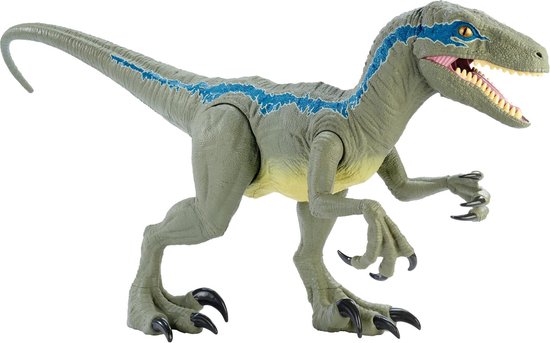 Mattel Jurassic World - Kolossale Velociraptor Blue - Gris