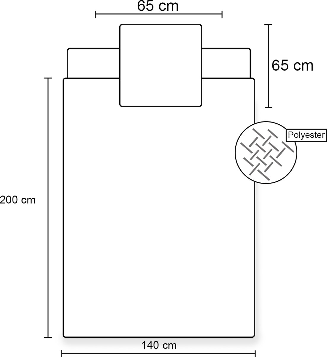 Carbotex dekbedovertrek Fn 2 140 x 200 cm microfiber - Roze
