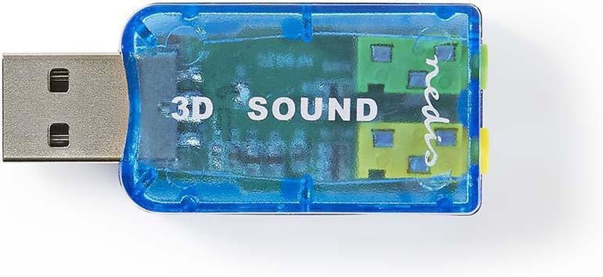 Nedis USCR10051BU USB-stick surround geluidskaart voor Windows