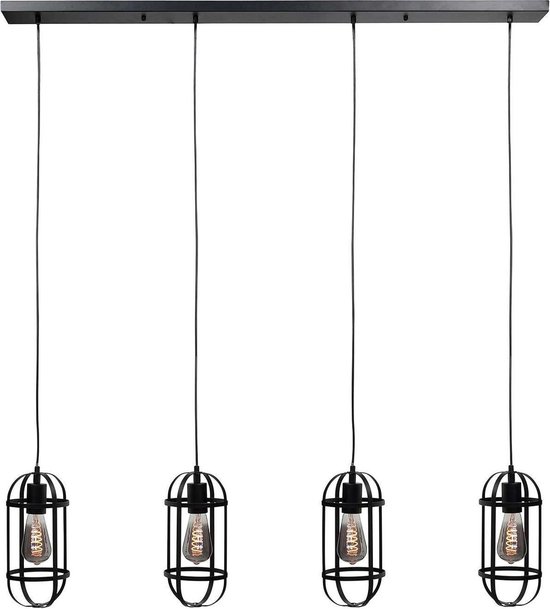 Highlight Hanglamp Longo 4 Lichts - Zwart