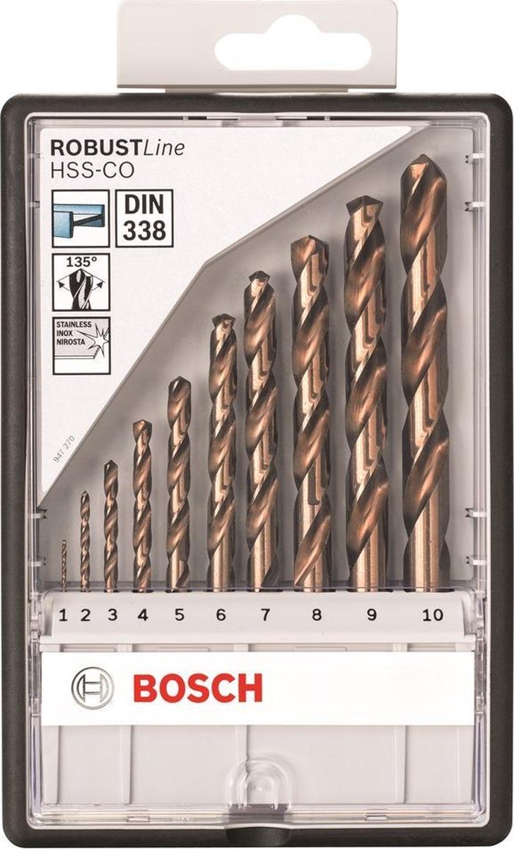 Bosch 10-delige HSS metaalboren set | Robustline | 2607019925