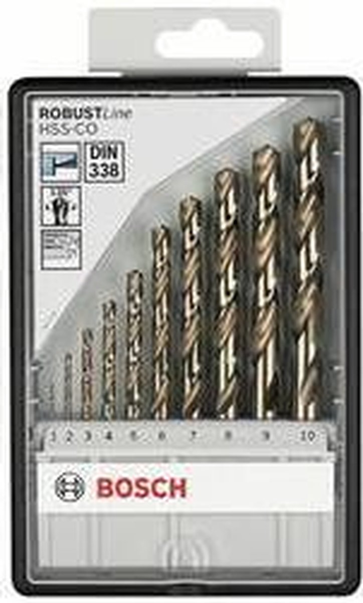 Bosch 10-delige HSS metaalboren set | Robustline | 2607019925