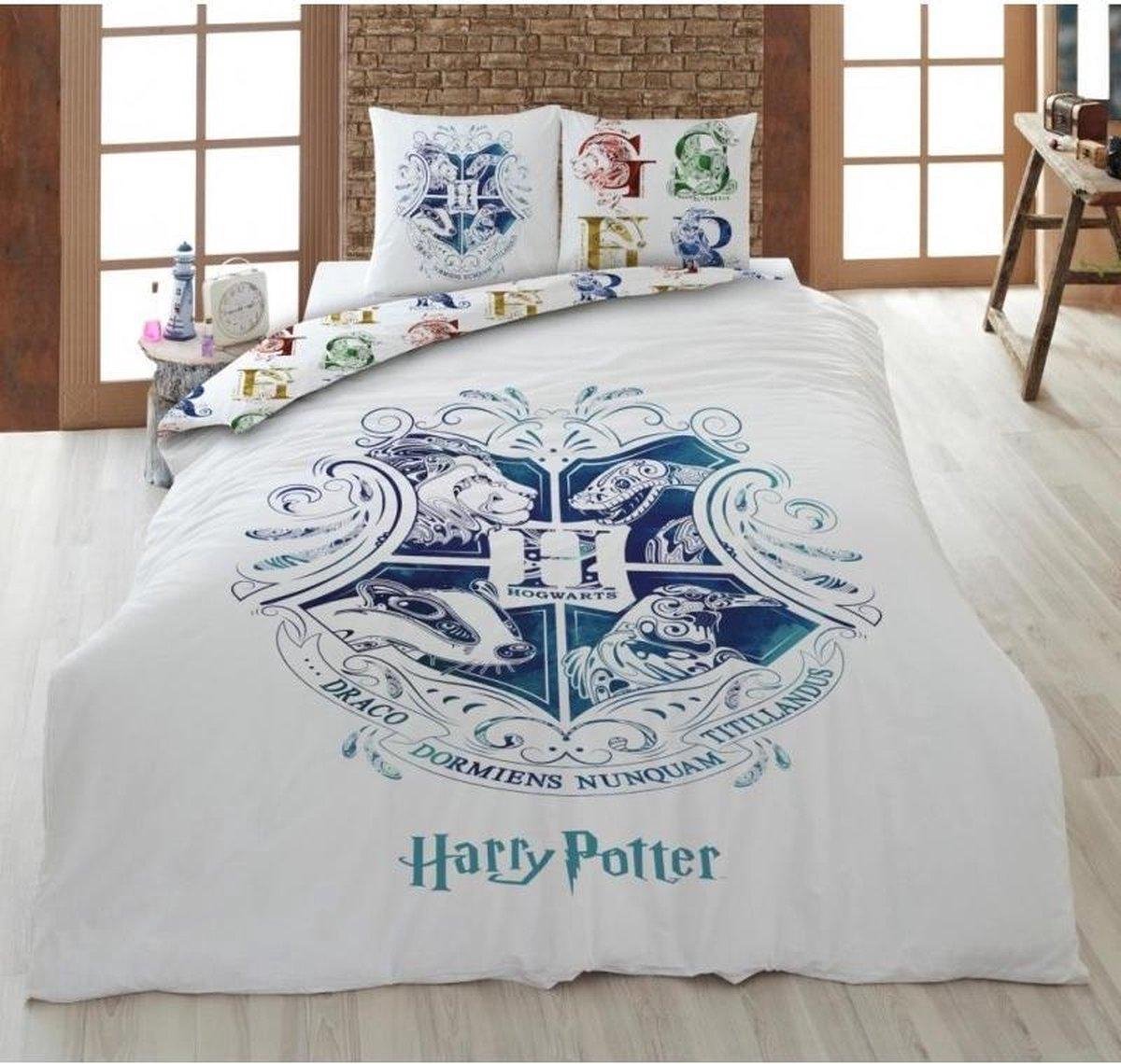 Carbotex dekbedovertrek Harry Potter 140 x 200 cm microfiber - Wit