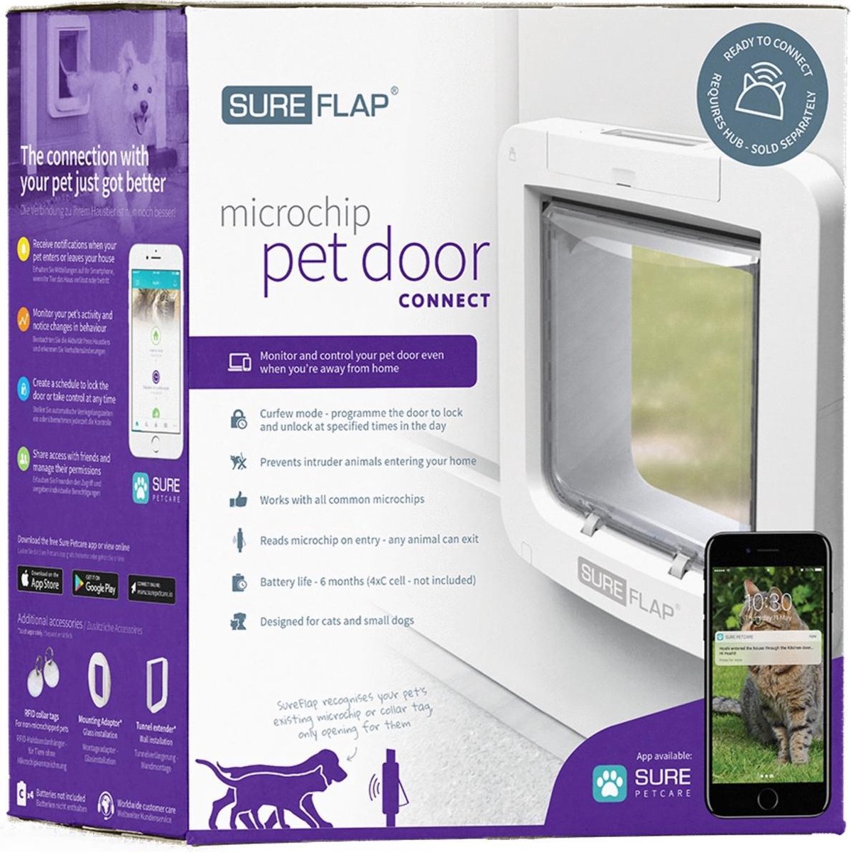 SureFlap Microchip Huisdierluik Connect - Kattenluik - - Wit