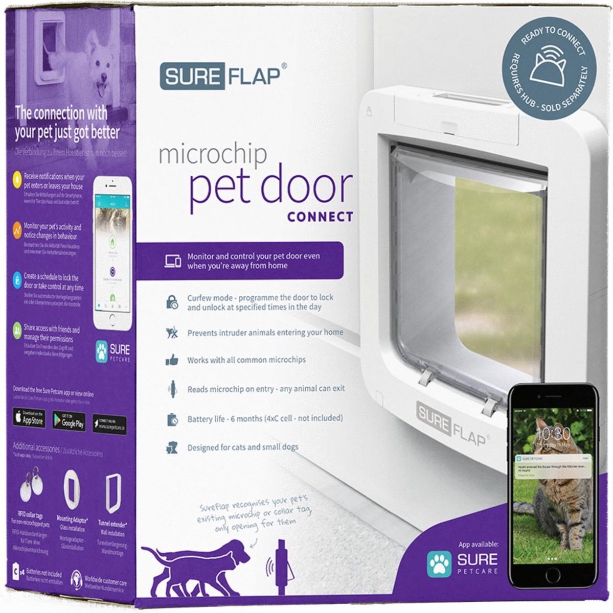 SureFlap Microchip Huisdierluik Connect - Kattenluik - - Wit