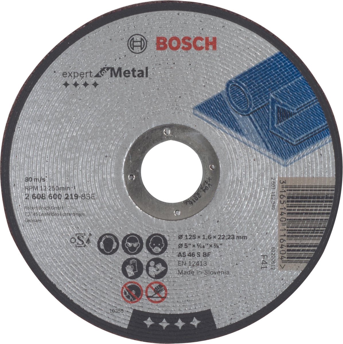 Bosch Doorslijpschijven | Metaal | 125x1,6 | per 25 | 2608600219