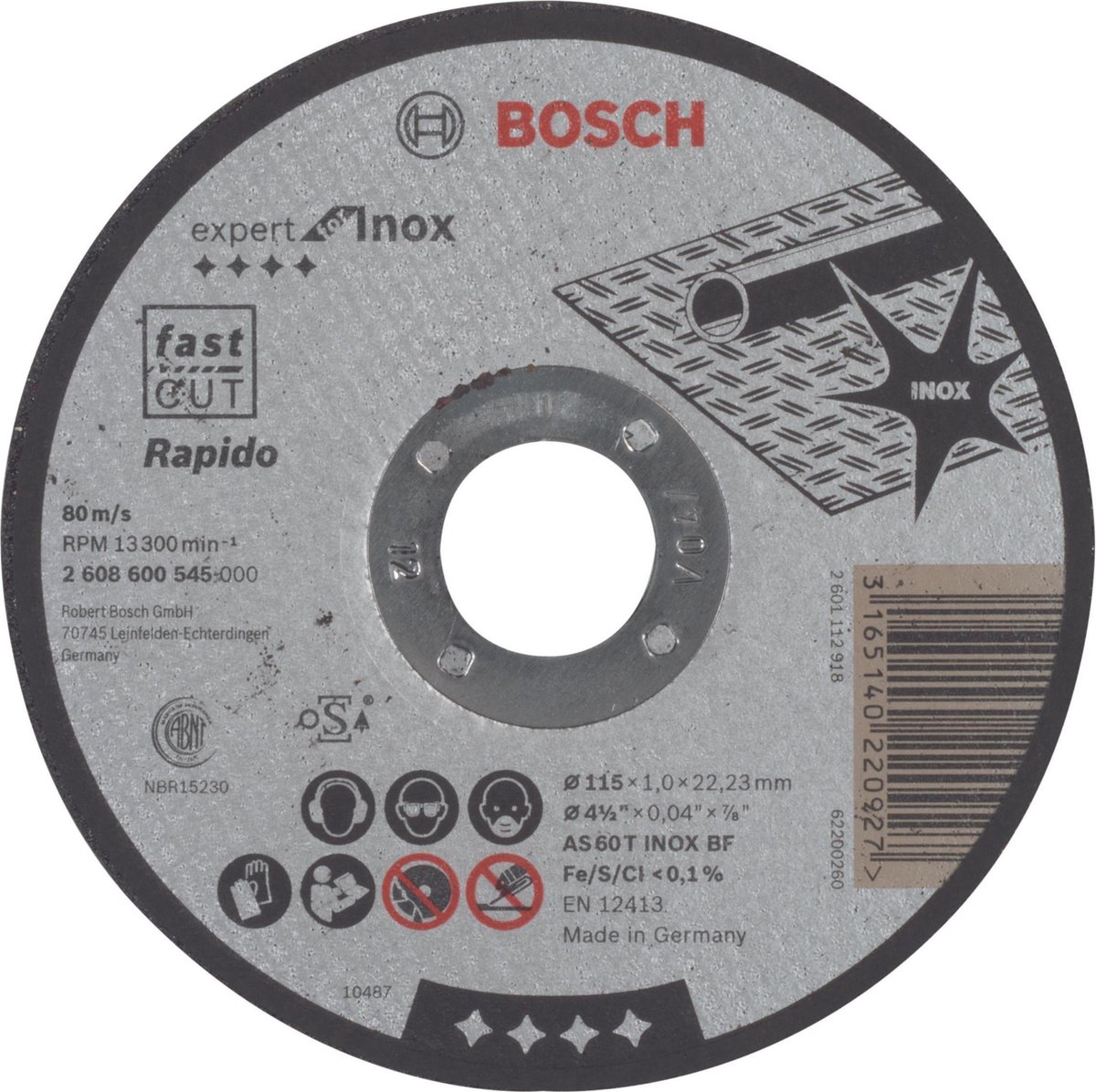 Bosch Doorslijpschijven Rapido Standard | 115mm | per 25 | 2608600545