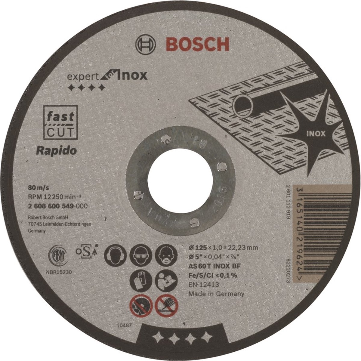 Bosch Doorslijpschijven Rapido Standard | 125 mm | per 25 | 2608600549