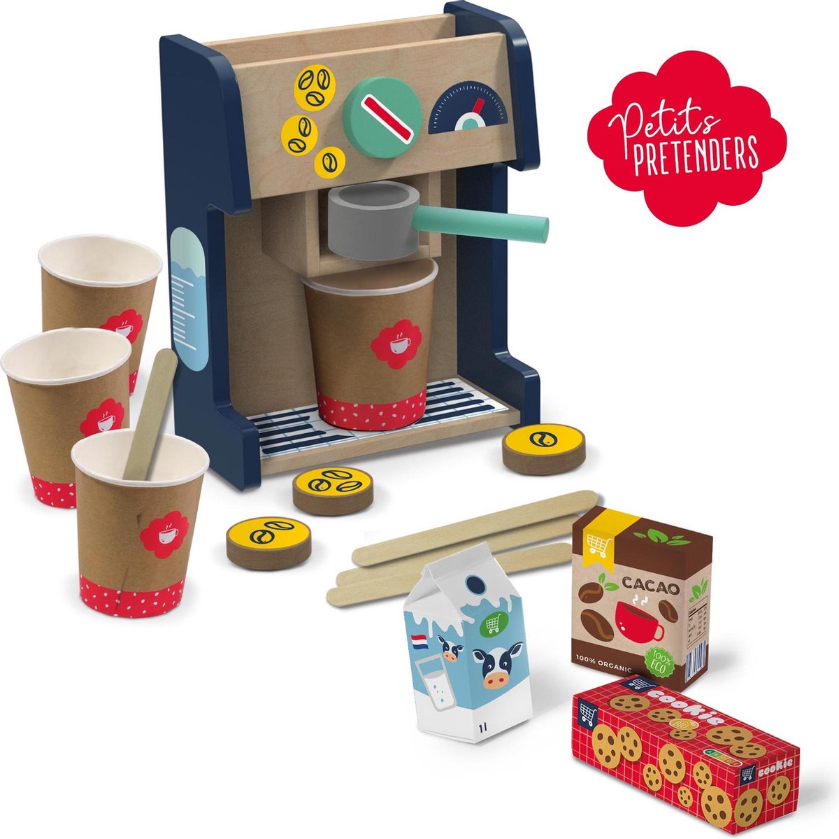 Ses koffiebarset Petit Pretenders junior hout 14 delig