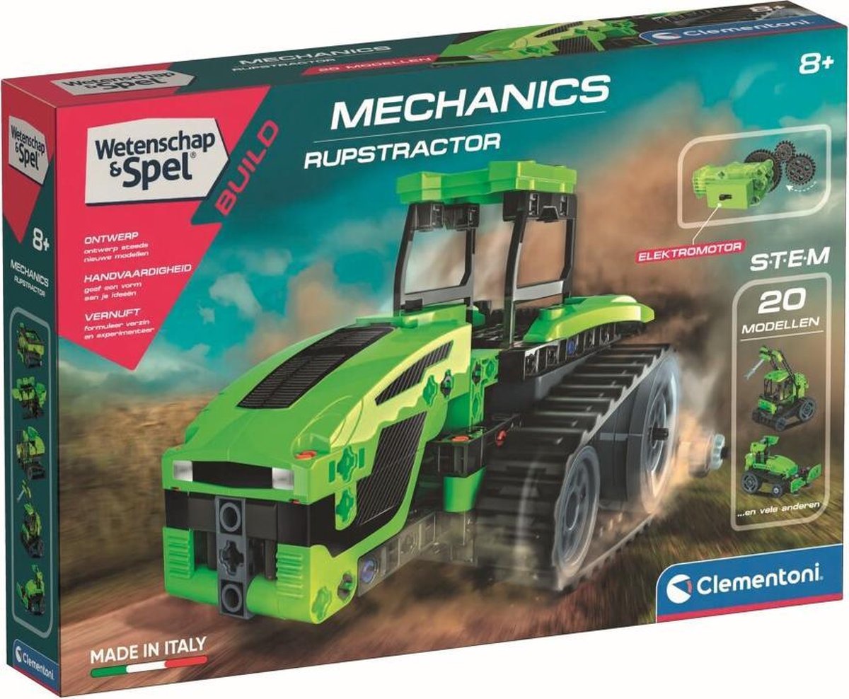 Clementoni bouwpakket rupstractor Mechanics groen 200 delig