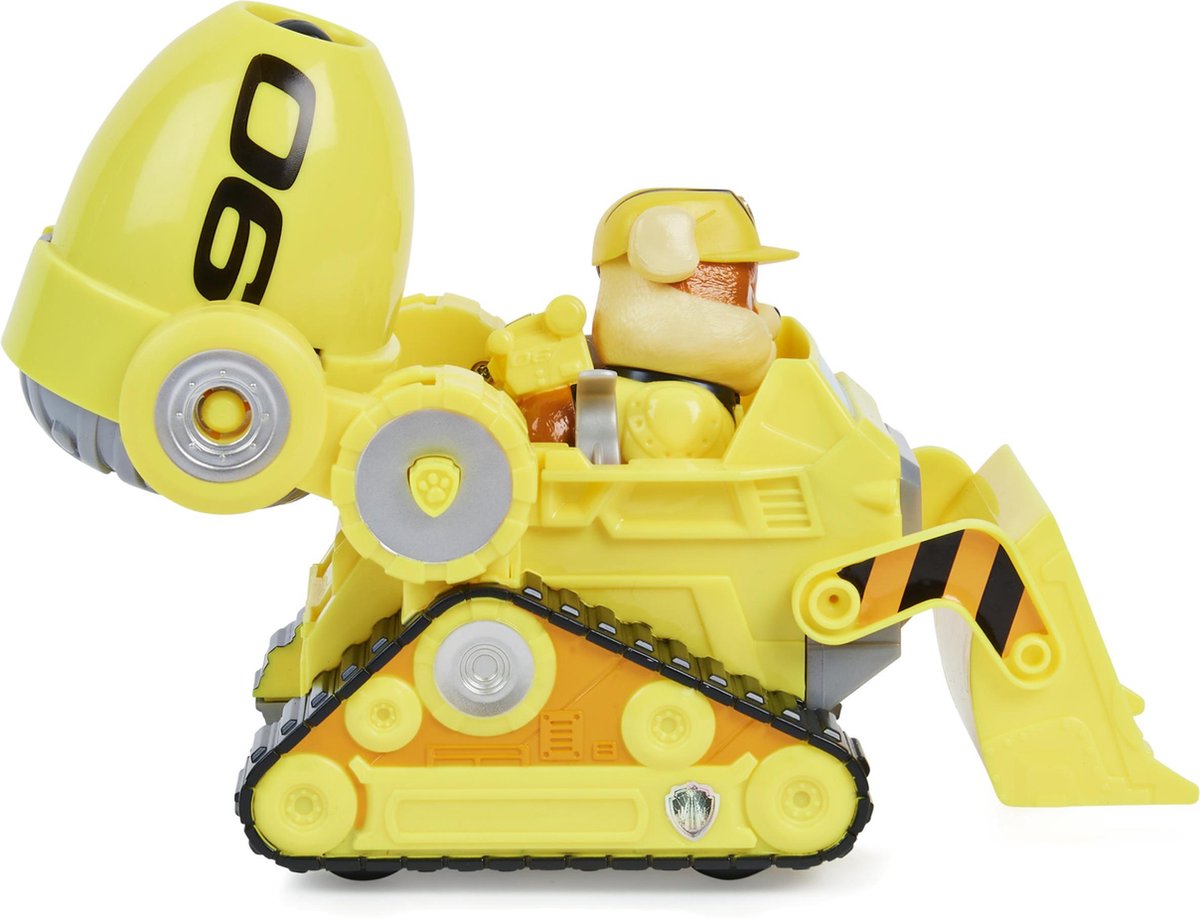 Paw Patrol speelgoedauto Rubble junior 24 x 20 cm 4 delig - Geel