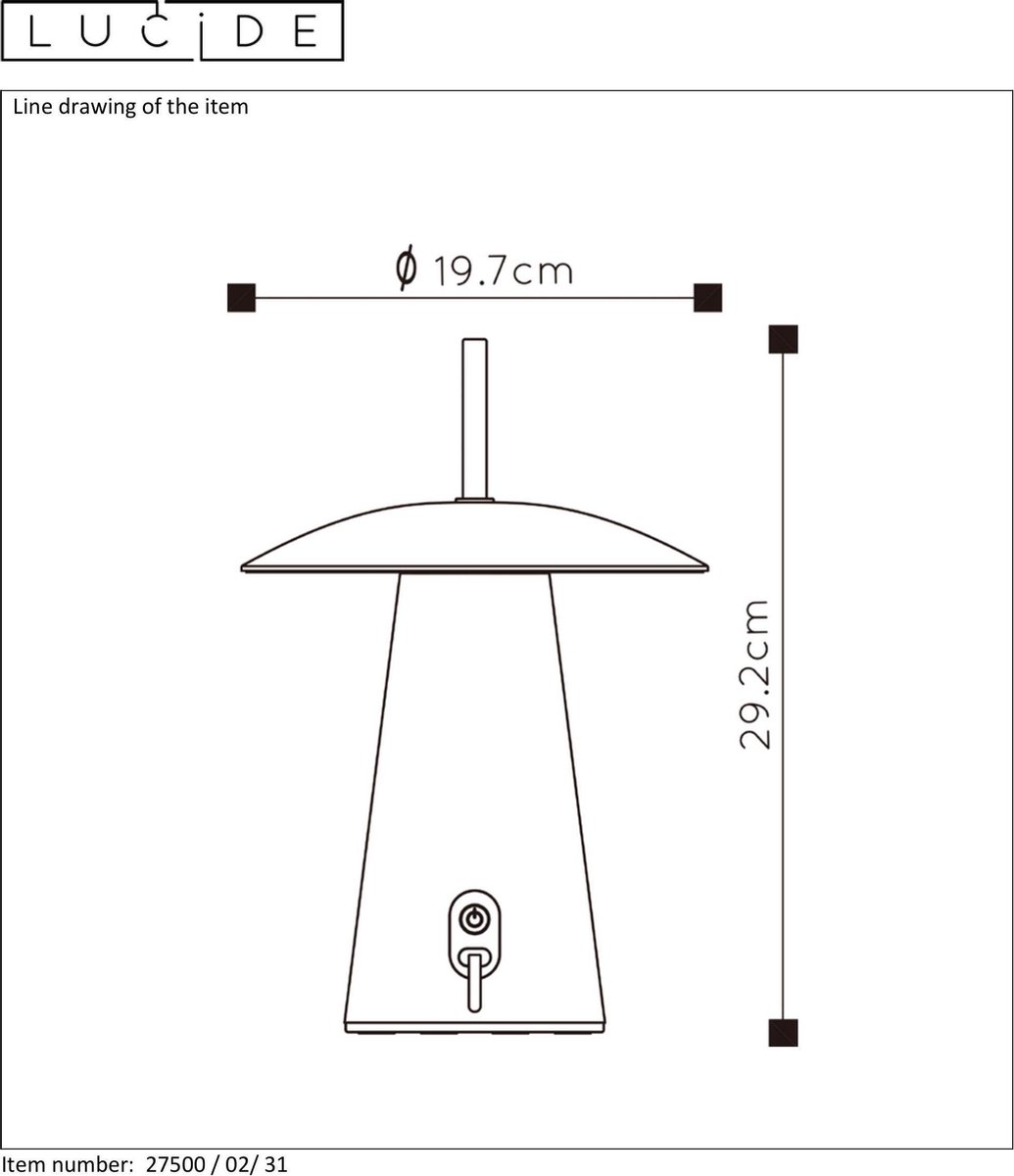 Lucide La Donna Tafellamp Buiten - Wit
