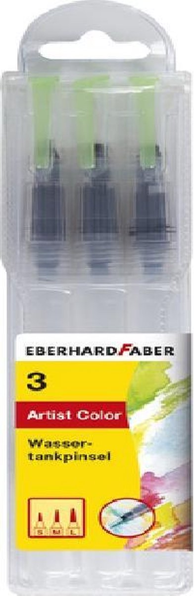 Eberhard Faber waterpenselen transparant maat S/M/L 4 delig