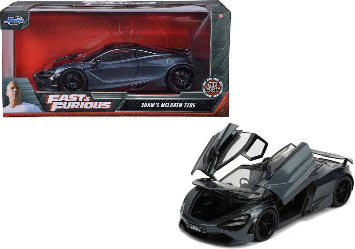 Top1Toys JADA auto Fast & Furious Shaw&apos;s McLaren 720S 1:24 die cast - Zwart