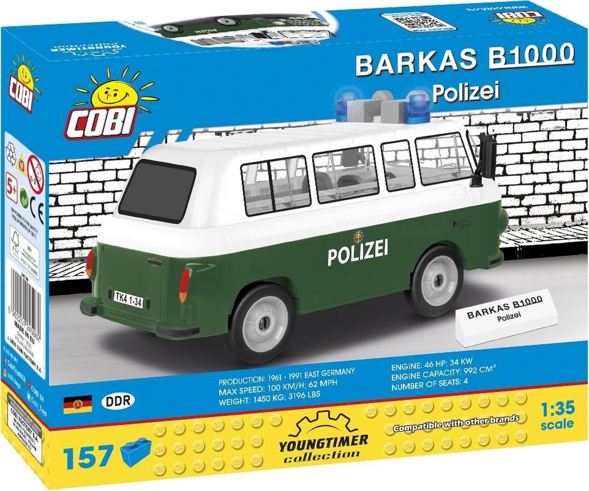 Cobi modelbouwset junior Barkas B1000 Politiewagen 157 delig